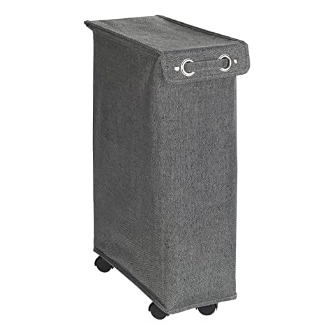 WENKO Cesto para ropa Corno con tapa, gris Prime moteado Cover