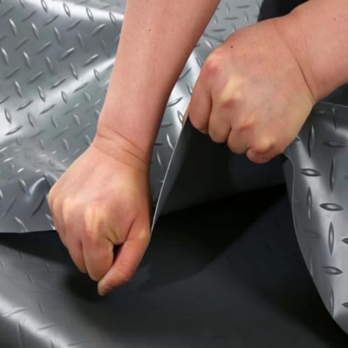YKMYXZ, Bodenmatte for Autos und Motorräder, rutschfest, verschleißfest, große Gummimatte for Küche/Fitnessstudio/Schuppen(Grey,0.8x0.8m/2.6x2.6ft)