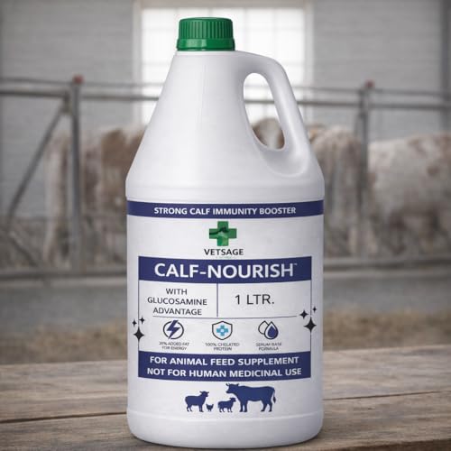 Image of Calf Nourish Nutritional Tonic for Young Calves and Small Ruminants, Dietary Supplement for Animal Support and Balanced Liquid Nutritional Intake | 1000 ml