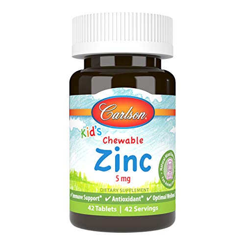 Carlson - Kids Chewable Zinc 5 mg Immune Support Antioxidant Power Natural Mixed Berry Flavor 42 Tablets