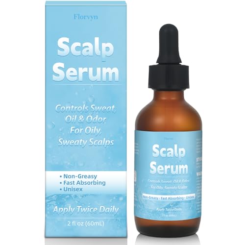 Florvyn Scalp Serum for Sweaty Scalp & Oily Hair – Sweat Control, Oil Balance & Odor Care – Lightweight Non-Greasy Formula, Fast Absorbing with Argan Oil & Ginger Root – 2 oz