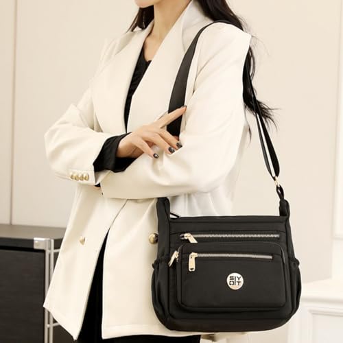 Sac à bandoulière multi-poches léger et imperméable en nylon - 7