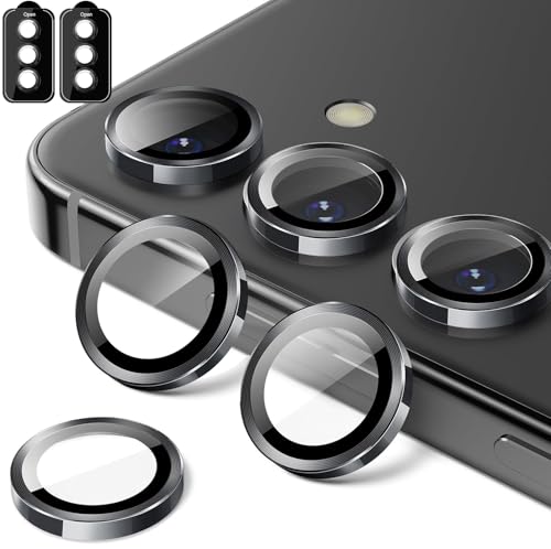 Zeking (2 Set) for Samsung Galaxy A17 5G Camera Lens Protector, Scratch-Resistant HD Clarity Ultra-Thin 9H Tempered Glass with Aluminum Edging, Individual Metal Lens Cover (Black)