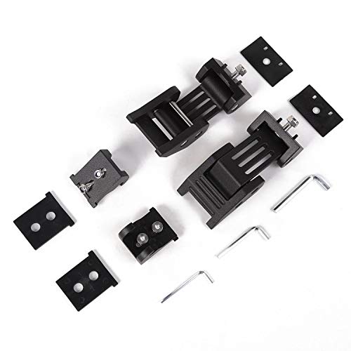 Image of JeCar Aluminum Hood Latches for 2007-2018 Jeep Wrangler JK JKU 2018-2024 2025+ Jeep Wrangler JL JLU Gladiator JT Hood Latches Locking Kit
