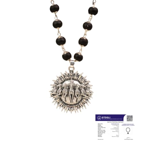 Image of Astrotalk 7 Horses Karungali Mala | Seven Horses Pendant with Karungali Beads for Success, Prosperity & Protection | Pendant Necklace for Women & Men | Gift for Man & Woman