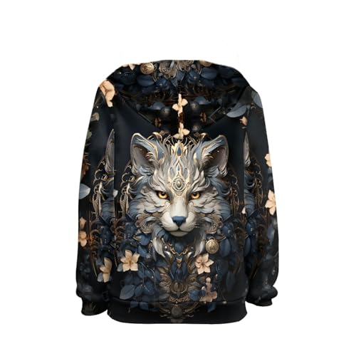 Image of GLUDEAR Teen Boys Girls Novelty Animal Galaxy Hoodies Sweatshirts Pullover