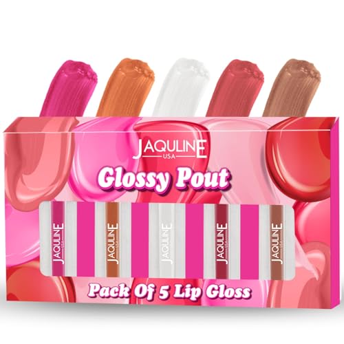 Image of JAQULINE USA Glossy Pout Multicolor Lipsticks Gift Combo Set | Long Lasting Hydration | Smooth & Shiny Finish | Vibrant Color Payoff | Moisturizes Lips | Lightweight Texture | 5 x 3.5ml