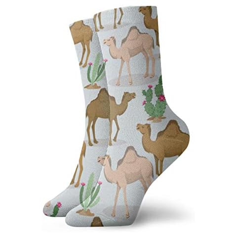 Camels Cactus Desert Pattern Socks Athletic Crew Socks Running Sport Tube Sock Soccer Sock for Men Women 30CM Cover