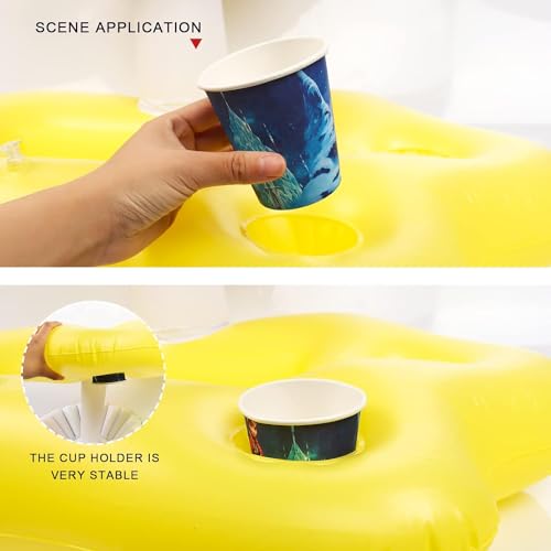 Image of NYRWANA Inflatable Cloud Tray Bar Cup Drink Holder Container Party Swimming Pool Toy Floating Portable Buffet Ice Serving Drinks Salads Foods Fruits