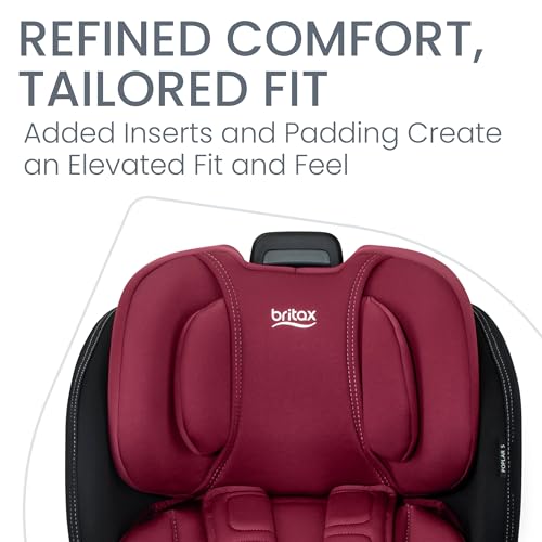 Image of Britax Poplar S Convertible Car Seat, 2-in-1 Car Seat with Slim 17-Inch Design, ClickTight Technology, Ruby Onyx