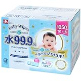 レック Baby Wipes 赤ちゃん用 おしりふき 水99.9%ふんわりプラスおしりふき大判 70枚入×15個パック 計1050枚入 無香 日本製 個包装 ＋ さなゆしオリジナル開封日シール