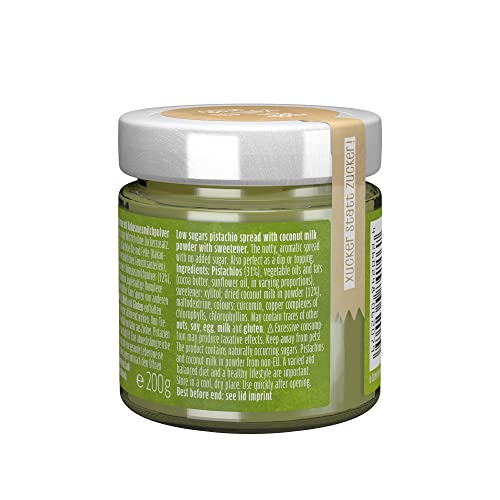Xucker Pistazien Kokos Creme 200g – Zuckerarmer Aufstrich mit Xylit, Vegan & Ohne Palmöl