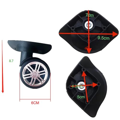 Luggage Wheels Replacement 2Pair Case Luggage Universal Wheels Trolley Case Parts Accessories for DIY Repair2