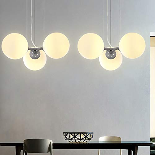 Suspension verre blanche E14 style créatif pour une maison moderne