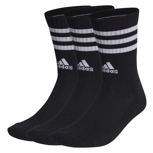 adidas 3 Stripes Socks Socken 3er Pack (40-42, black/white)
