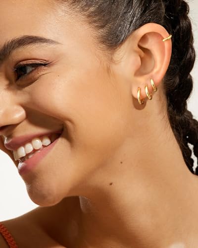 Small Gold Hoop Earrings - image 2