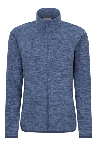 Image of Mountain Warehouse Snowdon Womens Full Zip Fleece - Lightweight Ladies Sweater Top, Breathable Baselayer, Antipill - Best for Spring Summer, Camping & Hiking Dark Blue Women's Size 14