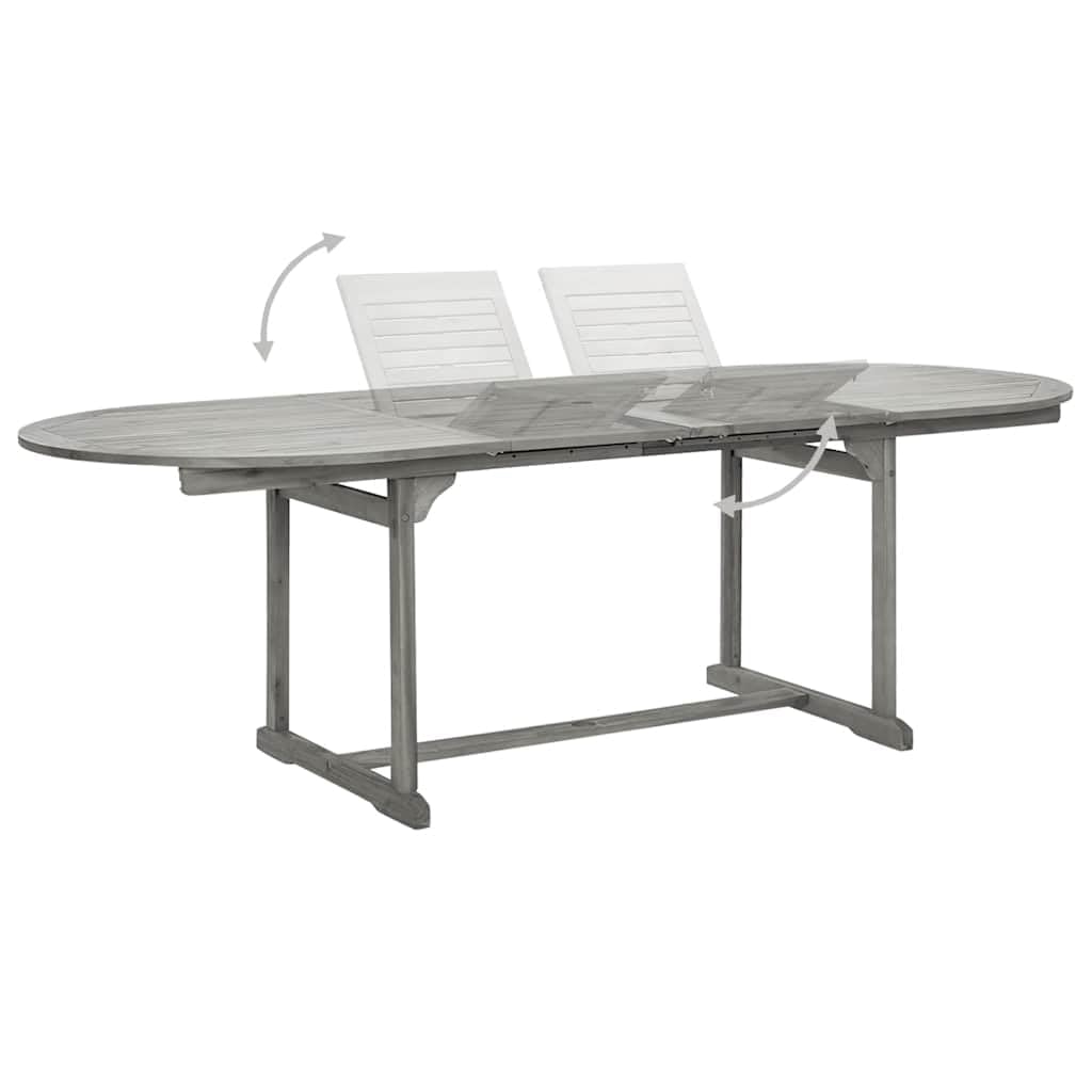 Rozsuwany stół ogrodowy z litego drewna akacjowego, (160-240) x 100 x 75 cm, drewniany stół do ogrodu, rustykalny stół dla 8-10 osób, trwały i odporny na warunki atmosferyczne