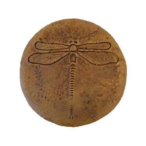 Solid Rock Stoneworks Round Dragonfly Stepping Stone- Autumn Wheat Cover
