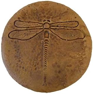 Solid Rock Stoneworks Round Dragonfly Stepping Stone- Autumn Wheat