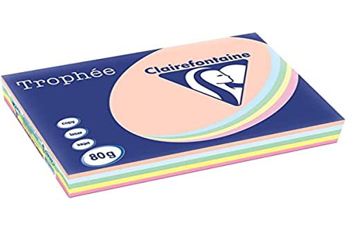 Clairefontaine trofeo Copia 5 x Papel COULEUR 80 g A3 color rosa pastel/Canarios/verde/azul/Salmón