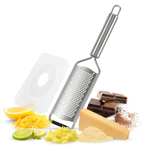 Rallador de Acero Inoxidable cocina, Rallador plano, Rallador de queso, Rallador multiusos, Rallador de cocina, Rallador de verduras, Rallador multiusos, Acero inoxidable, Longitud 30 cm