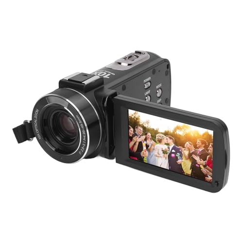 Yunseity 4K Video Camera Camcorder, 2 Inch IPS Touchscreen Camera with Remote Control, 30MP Anti Shake 10X Digital Zoom Vlogging Camera for Kids Teens Students Beginners