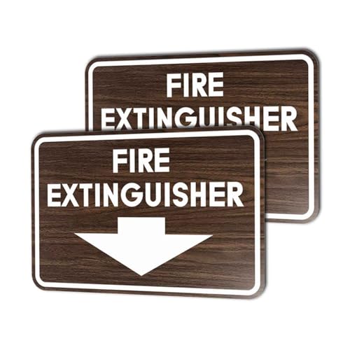 Image of Signs ByLITA Classic Framed Fire Extinguisher (Walnut) - X-Large 2 Pack