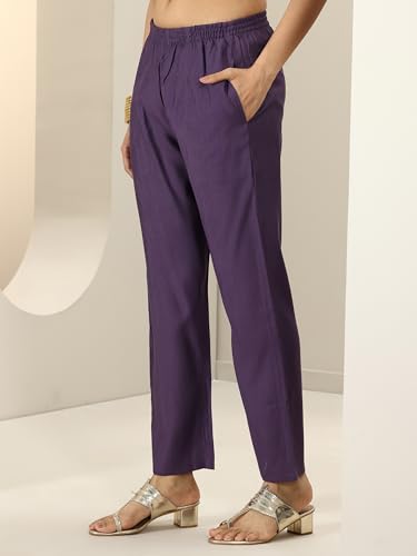 Image of Libas Womens Embroidered Silk Blend Straight Kurta with Palazzos and Dupatta