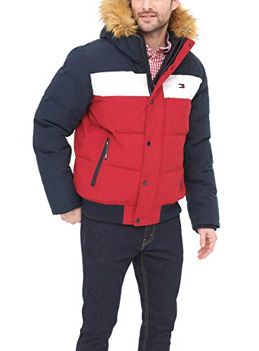 Image of Tommy Hilfiger Men's Arctic Cloth Quilted Snorkel Bomber Jacket (Standard and Big & Tall)