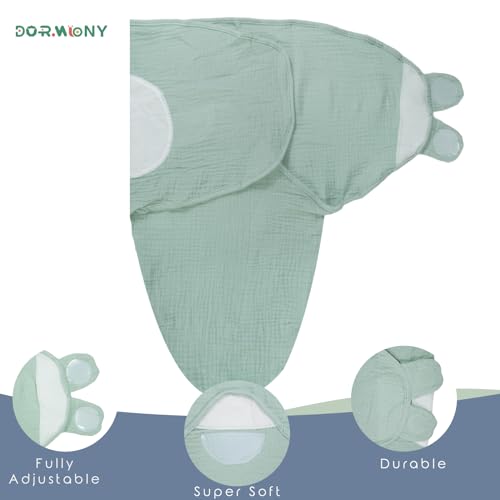 Image of Organic Ultra Soft Muslin Baby Swaddles for Newborn Babies, 3-Pack Adjustable Infant Sleep Sack wrap (Vitality Style, 0-3 Months)
