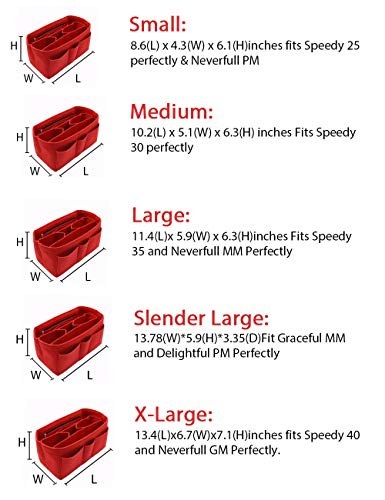 Lexsion Felt Insert Bag Organizer Bag In Bag For Handbag Purse Organizer Fits Speedy Neverfull Red Medium #TOP6