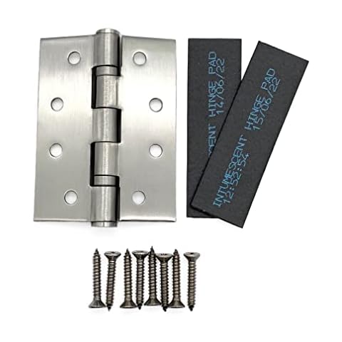 Fire Essentials 4 x 3 inch (102 x 76mm) Stainless Steel Fire Door Grade 13 Hinge with intumescent Pads Cover