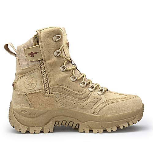 Men's Military and Tactical Combat Ankle Boots Lace up and Zipper Bootie Casual Outdoor Hiking Hunting Shoes Police Training Oxfords2