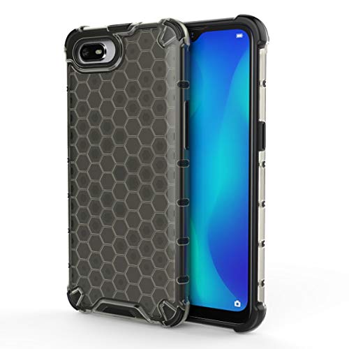 Image of Glasgow | for Realme C2 Honeycomb Pattern Back Case Cover for Realme C2 with 4 Bumper Corners and Military Grade Protection - Black