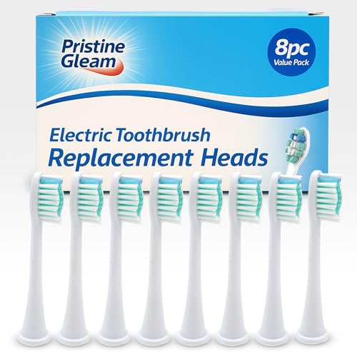 SOL 8pk Electric Toothbrush Replacement Heads Compatible with Leading Brands and Sonic Tooth Brush, Precision Clean Bristles, Deep Plaque Removal, Gum Care Solution for Healthier Smile