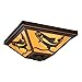 Vaxcel Missoula Bronze Rustic Fish Outdoor Flush Mount Ceiling Light Honey Glass