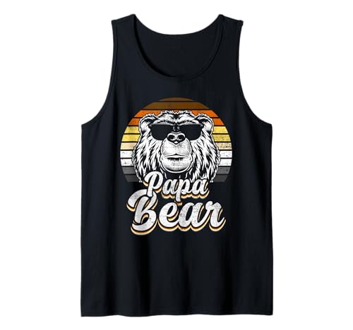 Hombre Papa Oso Orgullo Gay Cool Bear Flag Retro Camiseta sin Mangas