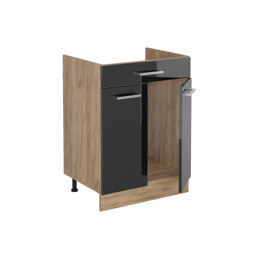 Vicco Szafki kuchenne "R-Line", Antracyt połysk/Dąb goldkraft 60 cm