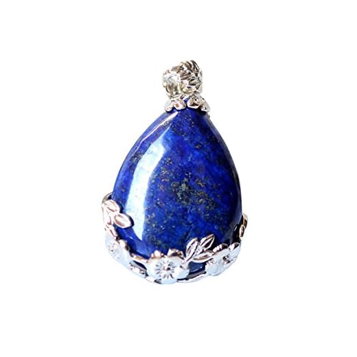 tellaLuna Kvinnor ängel tårar vattendroppe halvädelstenar hänge - blå turkos, Lapis lazuli,