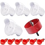 FORKALER DIY Automatic Chicken Feeders and Waterer Set No Waste,4 Ports with 6 Chicken Water Nipples