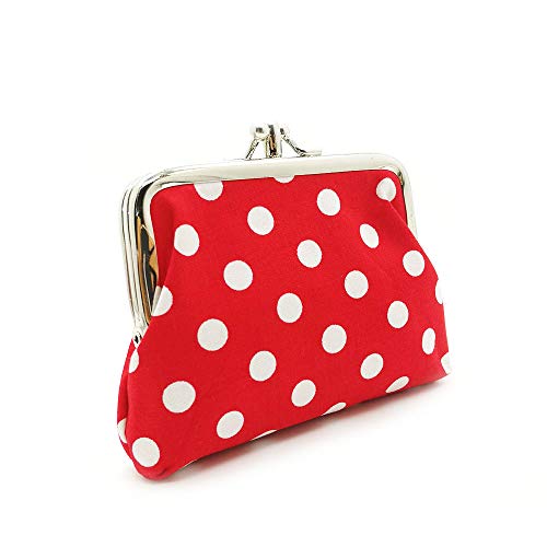 Cute Polka Dot Buckle Coin Purses Vintage Pouch Kiss-Lock Change Purse Wallets #TOP5