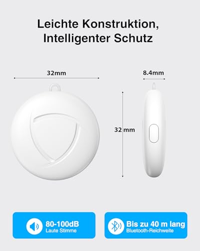 GPS Tracker 4-Pack - Smart Tag Kompatibel mit Apple Wo ist? (iOS NUR), Wasserdichter Gegenstandssucher,Bluetooth-Schlüsselfinder für Geldbörse,Gepäck,Austauschbare Batterie