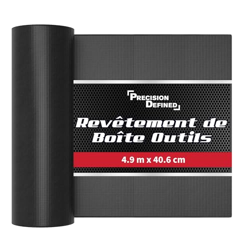 Precision Defined – Tapis Caoutchouc Antidérapant pour Servante d'Atelier, Boite Rangement Atelier, Tapis Fond de Tiroir – Épais, Découpable, Résistant...