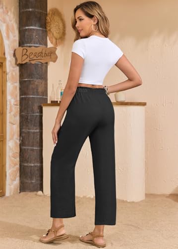 Women Casual Pants Loose High Waist Cropped Palazzo Beach Pants Summer Outfits 2025 Trendy3