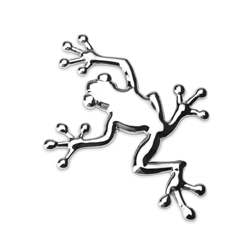 Image of 3D Metal Chrome Frog Car Emblem, Highly Distinctive car Decals, Car Decal Sticker Side Rear Trunk Decoration Accessories, Unisex Frog Auto Parts
