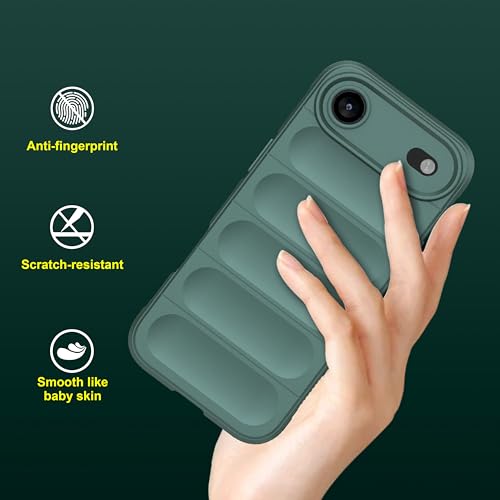 Image of amazon basics Back Case Cover for iPhone 17 Air | Compatible for iPhone 17 Air Back Cover | Liquid Silicon Magic Case with Camera Protection | Dark Green