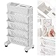 Cocoarm Mobiles Bücherregal mit Rollen, Bewegliches Bücherregal Bücherregalwagen Aufbewahrungswagen Aufbewahrungs-Organizer-Regal für Büro Küche Schlafzimmer Badezimmer Waschküche (5