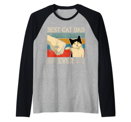 El mejor papá gato de todos los tiempos, Funny Cat Daddy Camiseta Manga Raglan