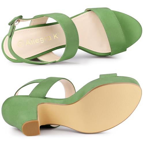 Image of Allegra K Women's Slingback Platform Heels Chunky High Heel Sandals